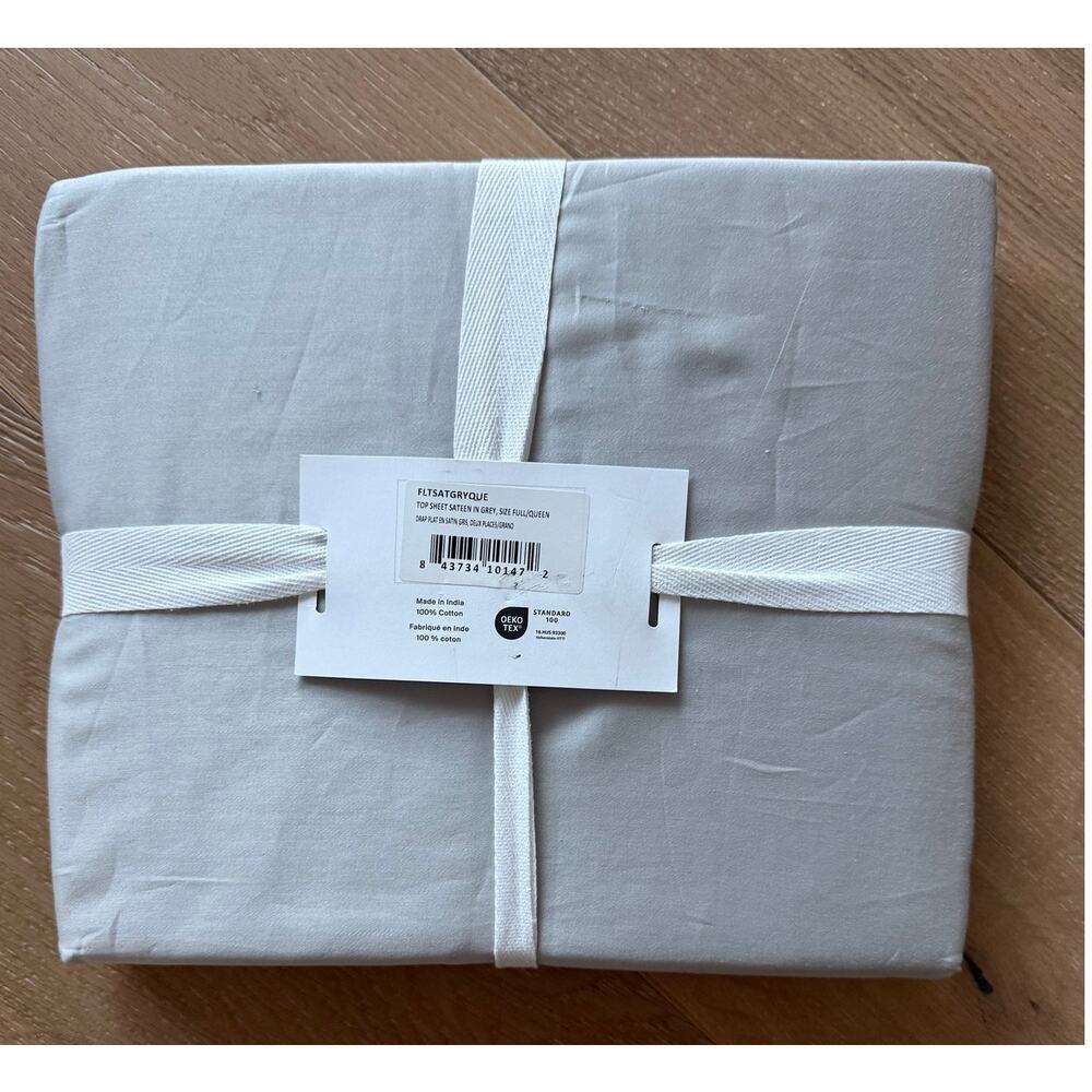 New Parachute Home Queen Full Sateen Top Sheet Grey - Picture 2 of 2